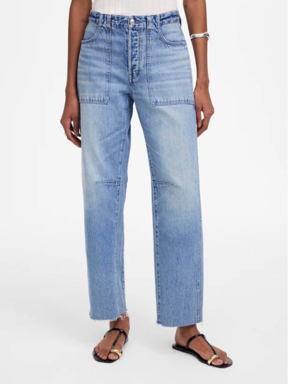 NWT Women's Madewell The Darted Barrel-Leg Jean, Size: 25 Short